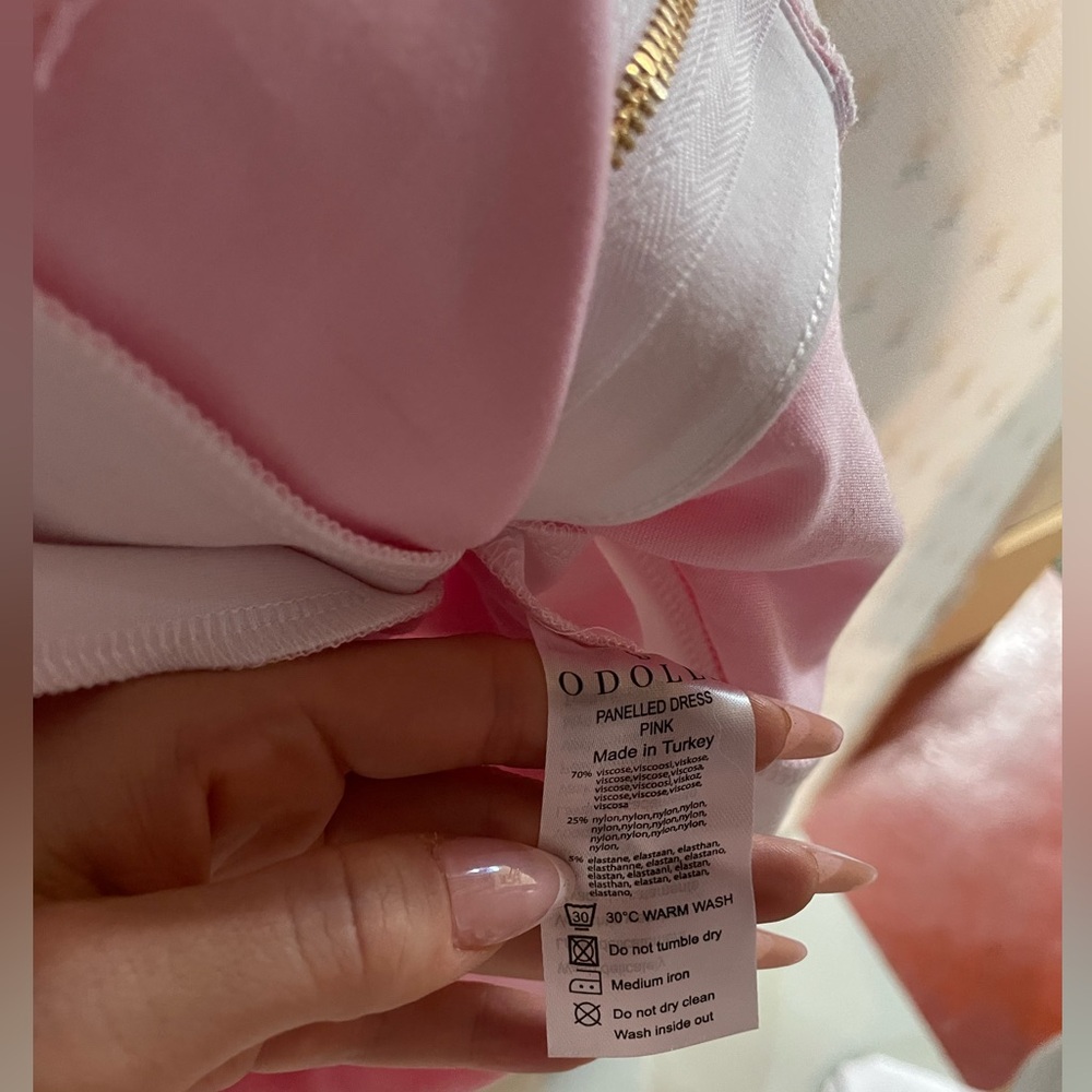 O Dolls Collection Halterneck Mini Panelled Dress in Pink - Picture 11 of 13